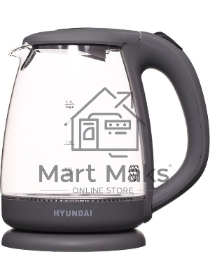 Чайник электрический Hyundai HYK-G1003 1.7л. 2200Вт серый (корпус: стекло)