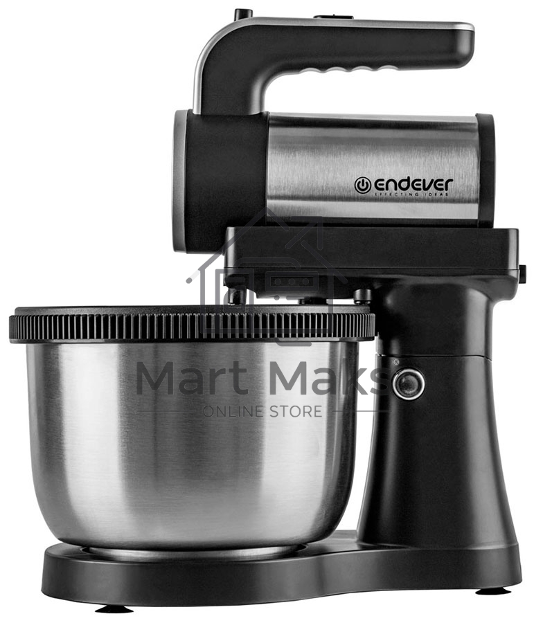 Миксер Endever Sigma-12 c чашей, черный/стальной, 800 Вт, 2 вида насадок, 5 скоростей