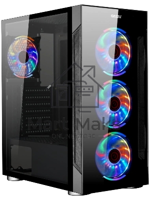 Компьютерный корпус Ginzzu CL280 FAN 12CM RGb*4 USB3.0 Window