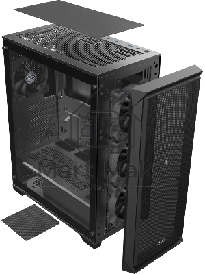 Корпус без блока питания Raijintek ARCADIA 41-MS4, Midi-Tower, TG, 1x120мм + 3x120мм ARGB, 2xUSB-A 3.0 + 1xUSB-C, ATX, mATX, mITX Black