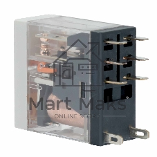 Реле миниатюрное промышленное, 2CO, ком. ток 8А, AgSnO2, напряжение 230V AC, опция: тест-кнопка+светодиод