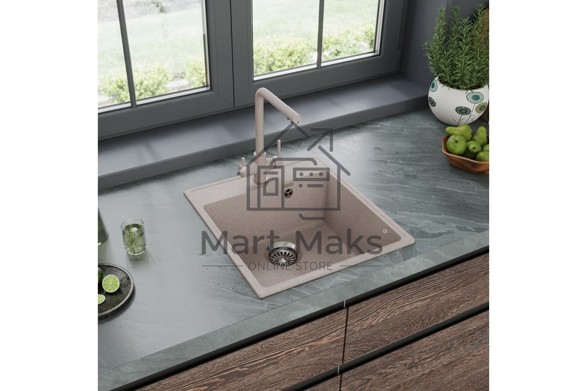 Кухонная мойка Maunfeld Perla 460 MFQS-460BG бежевый