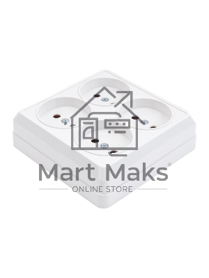 Розетка 4-м ОП Октава 10А IP20 без заземл. белый ИЭК ERO40-K01-10-DC