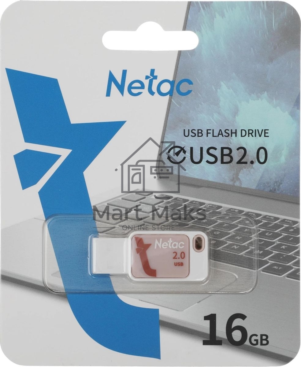 Флешка USB R/W R/W Netac 16Gb UA31 NT03UA31N-016G-20PK USB2.0 розовый