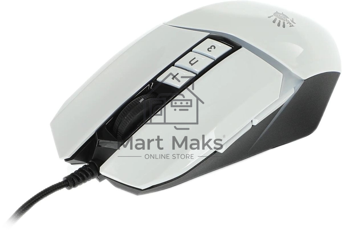 Мышь проводная A4Tech Bloody W60 Max белый, 10000 dpi, USB, кнопки - 10