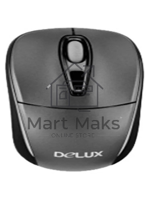 Мышь DELUX DLM-123GB (2.4G тёмно серая),лазерная, беспроводная