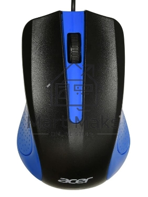 Мышь проводная Acer OMW011 черный/синий, 1200 dpi, USB, кнопки - 3