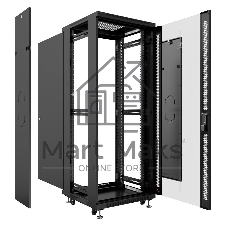Шкаф телекоммуникационный напольный Cabeus SH-05C-42U60/60-BK IP20, 42U, 2055х600х600 мм (ВхШхГ), дверь: стекло, боковая панель: сплошная, разборный, черный