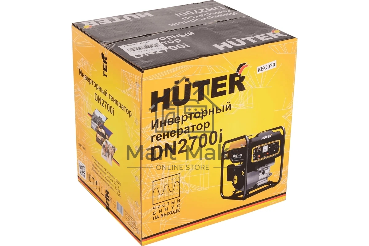Электрогенератор бензиновый инверторный Huter DN2700i, 2.7 кВт, 84 дБ, 24 кг