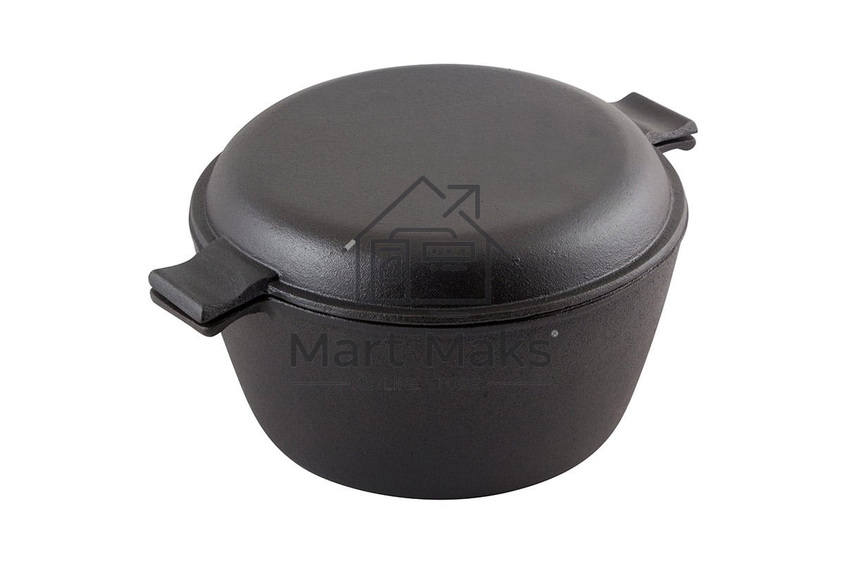 Кастрюля MALLONY CC-24/45 с крышкой-сковородкой,чугун, 4,5 л.