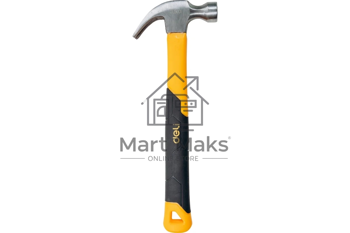 Молоток-гвоздодер Deli DL5001 250 гр Фибергласовая рукоять.