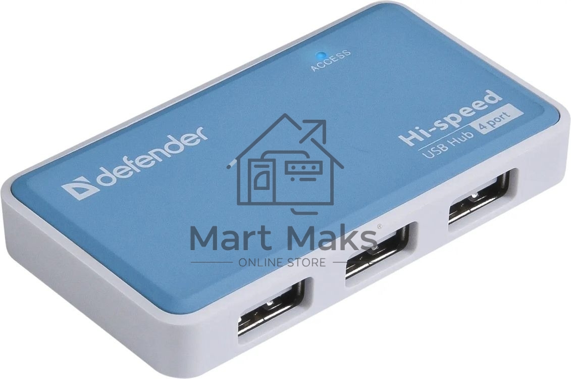 Концентратор USB Defender Quadro Power, USB, адаптер/через USB, блок питания