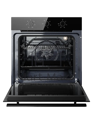 Духовой шкаф Kuppersberg HO 603 Black Glass, High-Tech, 78 л, поворотное управление, таймер, 6 режимов, макс. температура 310 градусов, энергоэффективность А, цвет черный, цвет фурнитуры черный