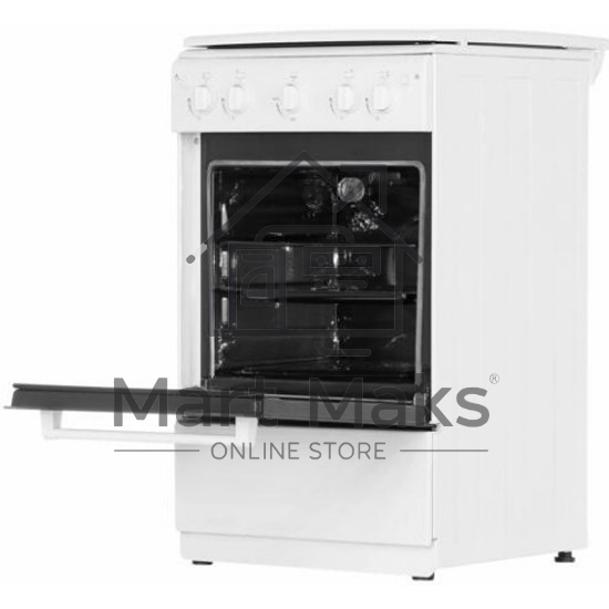 Плита газовая Cezaris ПГ 2150-06 белый, конфорок 4 газовых, духовка 43 л, 51 см x 85 см x 55 см