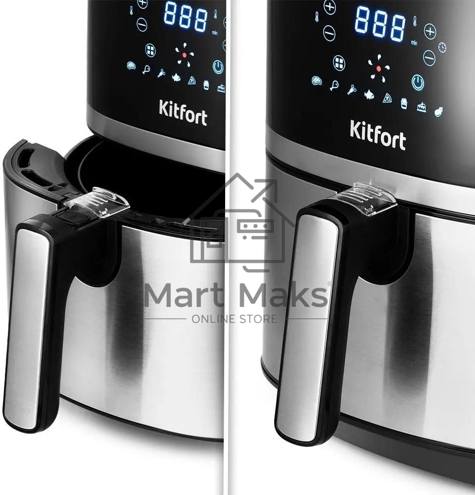 Аэрогриль Kitfort КТ-2221 черный, 1500 Вт, 3.3 л, сенсор, 8 программ