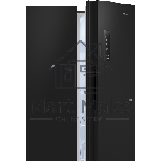 Холодильник Weissgauff WSBS 500 Inverter NoFrost Black двухкамерный 270/180л морозилка слева, No Frost, Side by Side