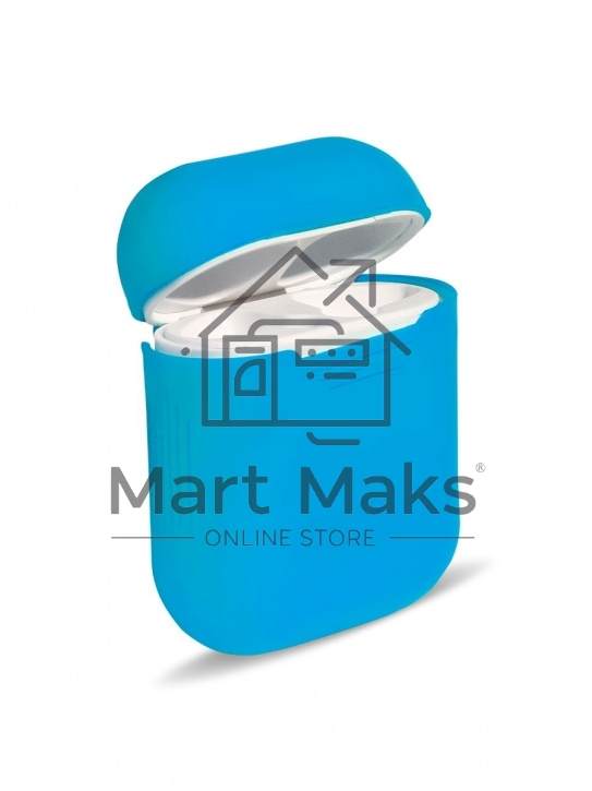 Силиконовый кейс для TWS наушников AirPods, голубой (SBECASE-001S-BU)