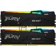 Оперативная память Kingston Fury Beast, DDR5, 16GB (2x8GB), 6000MHz, CL36, DIMM, с радиаторами, RGB, черный