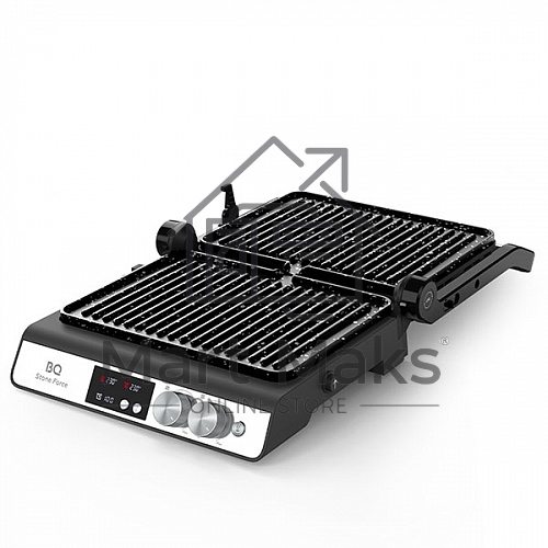 Электрический гриль BQ GR3002 Black-Steel. Мощность:2000 Вт /STONE Non-Stick Мраморное антипригарное покрытие / Съемные панели легкая очистка / 3 в 1 гриль, барбекю, духовка / ГРИЛЬ жарьте стейки и бифштексы ребрышки и крылышки / БАРБЕКЮ обжаривайте ломти