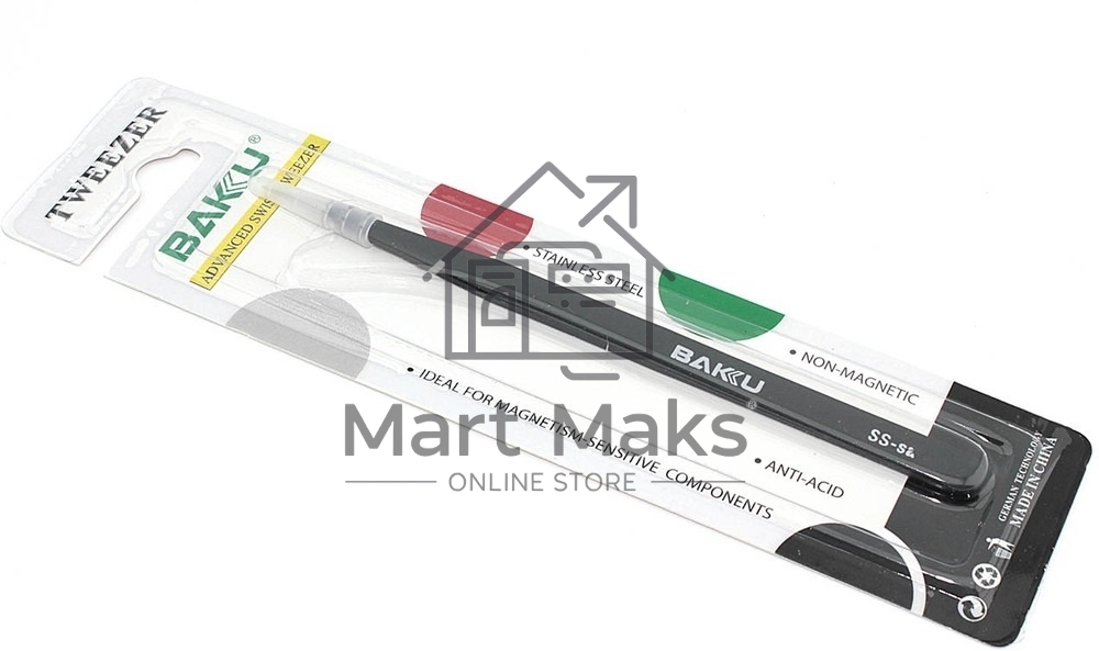 Пинцет BAKU белый Card Series SS-SA