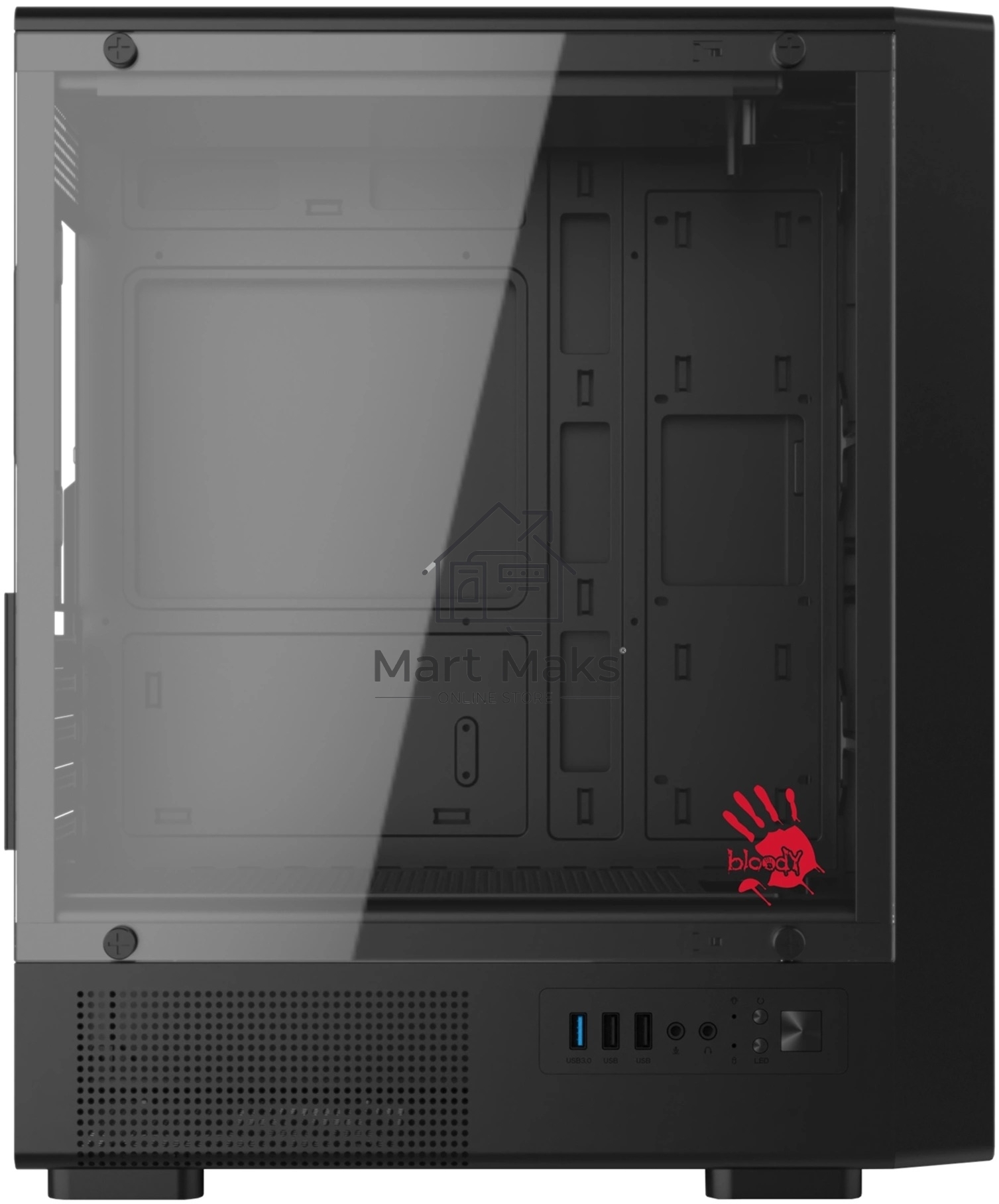 Компьютерный корпус Bloody BD-CC118 черный без БП mATX 8x120mm 2xUSB2.0 1xUSB3.0 audio bott PSU