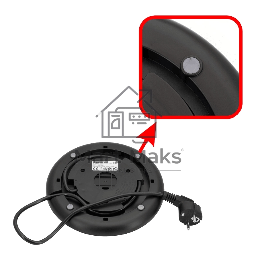 Чайник электрический Maunfeld MFK-647BK черный с хромированными элементами