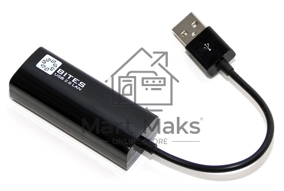 Адаптер USB Ethernet Кабель-адаптер USB2.0 -> RJ45 10/100 Мбит/с, 10см. 5bites UA2-45-02BK