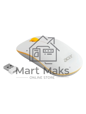 Мышь беспроводная Acer OMR200 желтый, 1200 dpi, радиоканал, USB, кнопки - 3