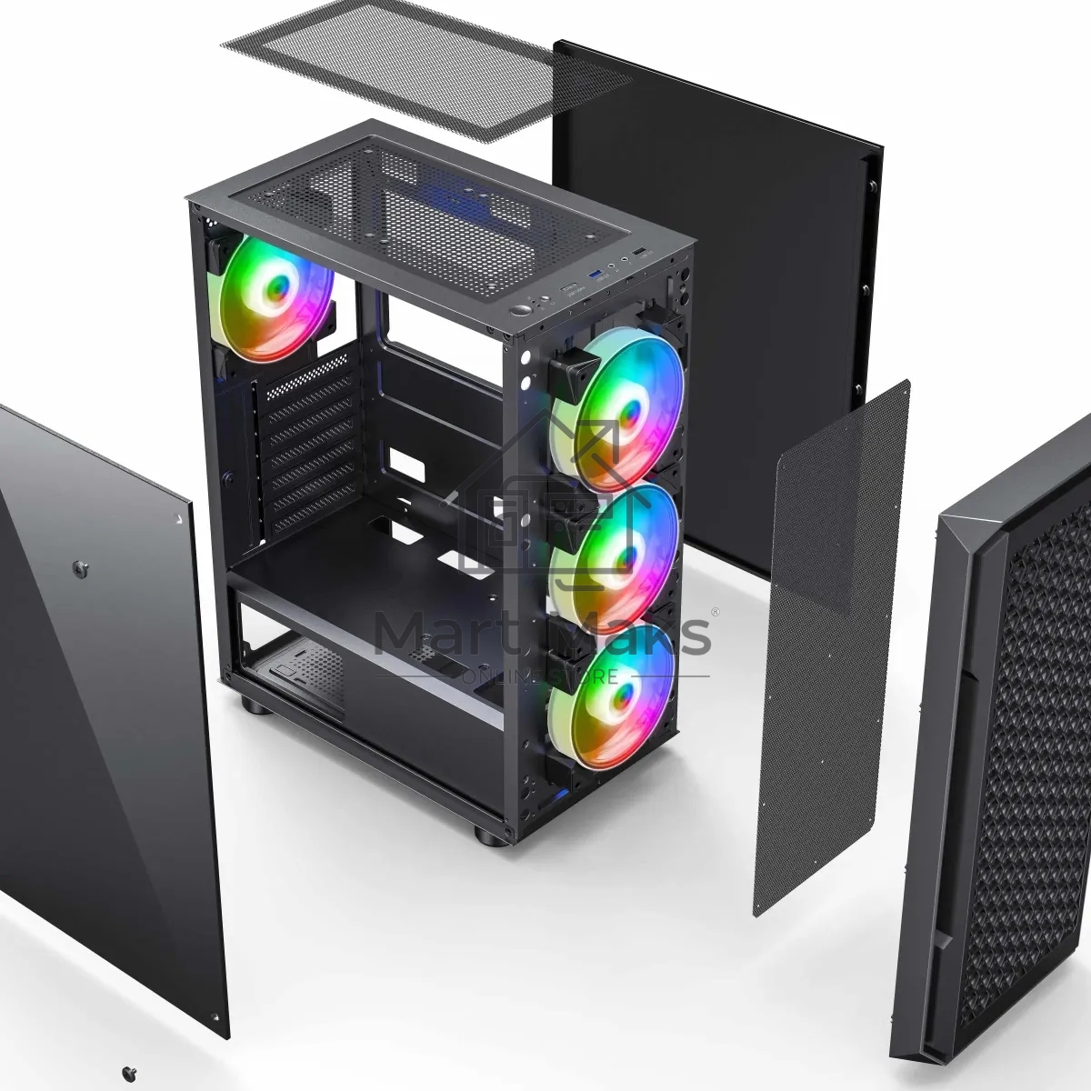 Компьютерный корпус Accord 3338 черный без БП ATX 1xUSB2.0 1xUSB3.0 1xUSB3.1 audio bott PSU