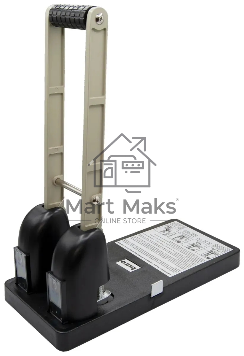 Дырокол Buro Force макс.:150лист. пластик черный отв.:2 с линейкой