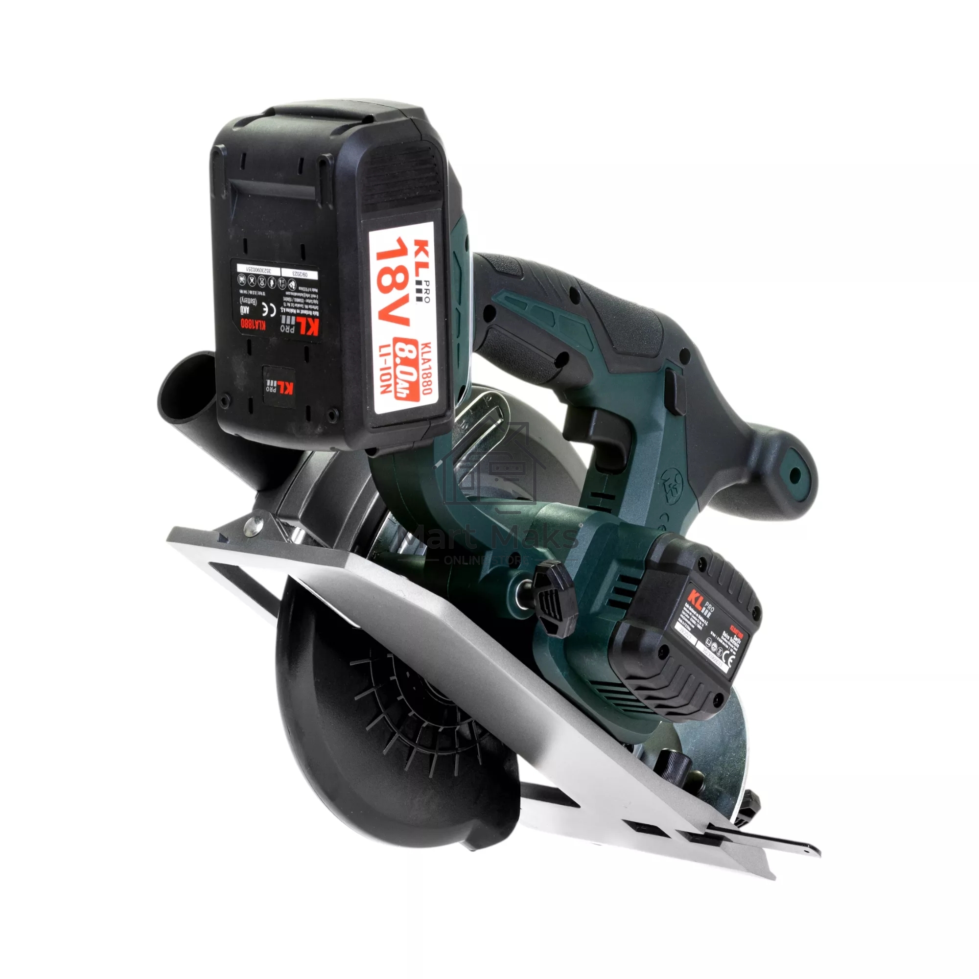 Профессиональная пила циркулярная бесщеточная KLPRO KLDAT18B-80 (18 В / 8,0 А·ч, 3650 об/мин, 165мм)