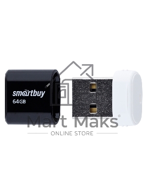 Флешка USB Smartbuy LARA Black (SB64GbLARA-K), 64Gb, USB 2.0, R/W 15/5, черный/белый