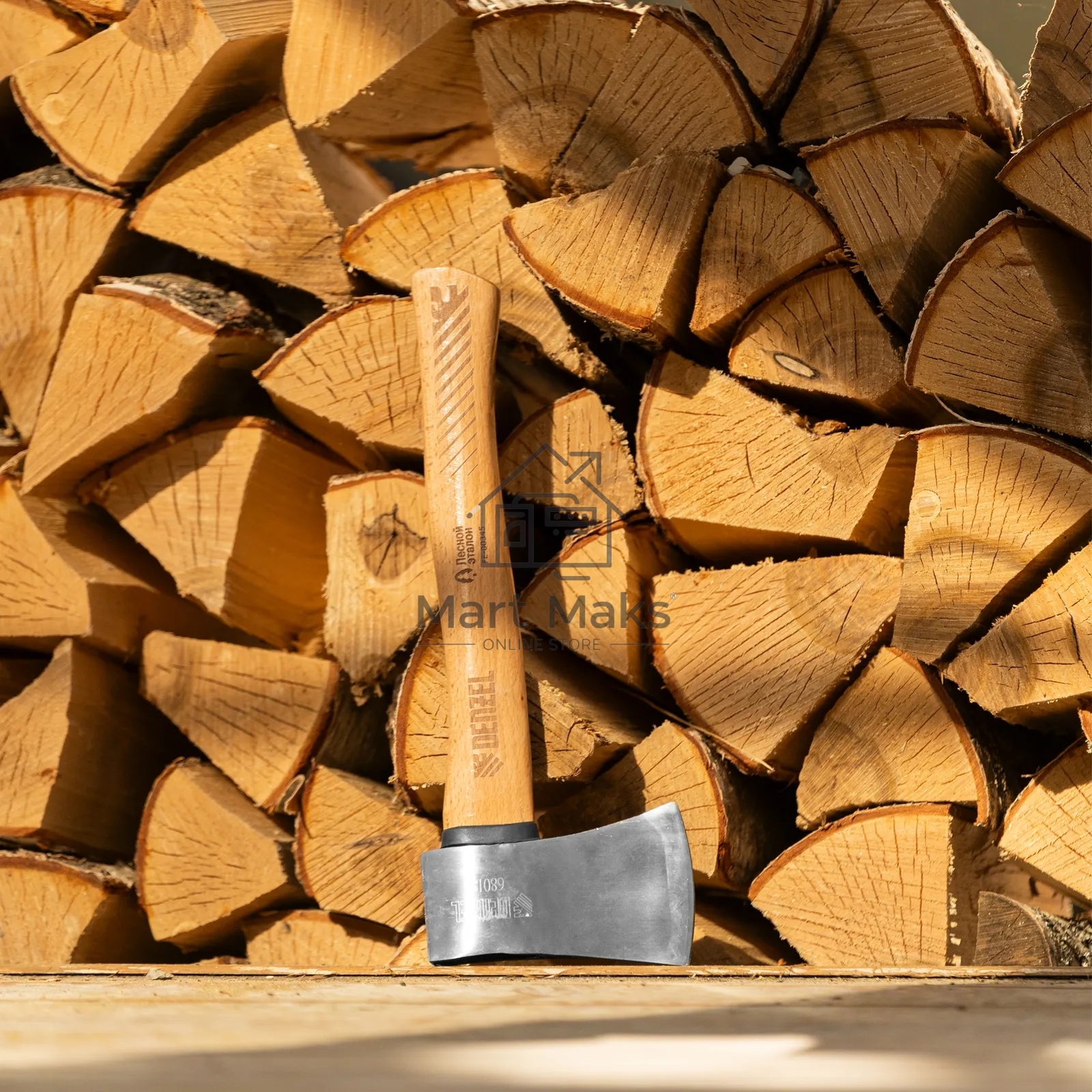 Топор кованый Denzel 680 г, американский тип, буковая рукоятка, 360 мм, EFP