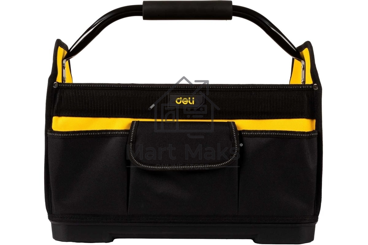 Сумка для инструментов каркасная с жестким пластиковым дном Deli DL586111 7 карманов, без плечевого ремня, ткань Оксфорд 600D