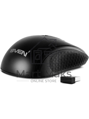 Мышь беспроводная SVEN RX-220W черный, 1600 dpi, радиоканал, USB, кнопки - 4