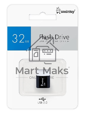 Флешка USB Smartbuy LARA Black (SB32GbLARA-K), 32Gb, USB 2.0, R/W 15/5, черный/белый