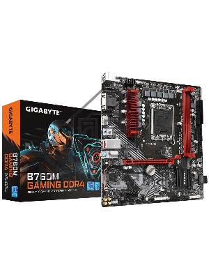 Материнская плата Gigabyte B760M GAMING DDR4, LGA 1700, Intel B760, 2xDDR4, 4xSATA, 2xM.2, 1xPCIe 4.0 x16, 1xPCIe x1, 1xHDMI, 1xDP, 1xVGA, 1x 2.5Gb LAN, 2xUSB-A 2.0, 3xUSB-A 3.2 Gen 1, 1xUSB-C 3.2 Gen 1, 3x3.5 мм, 7.1, mATX