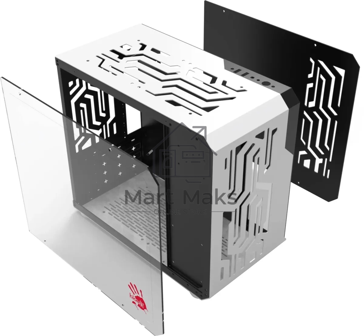 Компьютерный корпус Bloody BD-CC110 белый без БП mATX 5x120mm 2xUSB3.0 audio