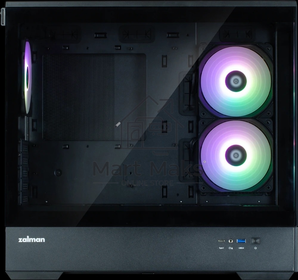Компьютерный корпус ZALMAN P30 V2, MATX, BLACK, WINDOW, 2x3.5