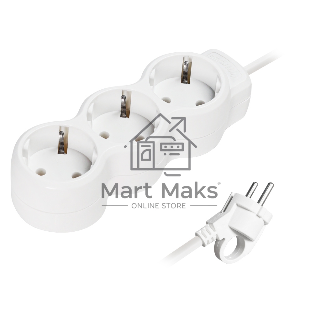 Удлинитель Smartbuy (SBE-16-3-05m-Z) 3 гн х 5,0 м белый