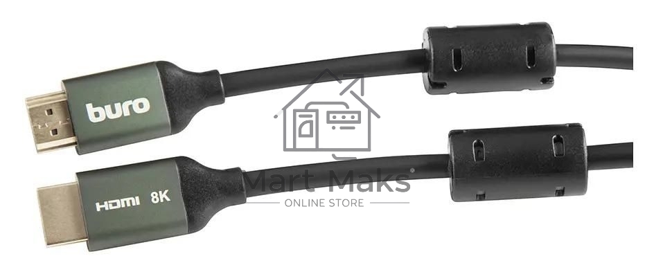 Кабель аудио-видео Buro HDMI (m)/HDMI (m) 1м. феррит.кольца Позолоченные контакты черный (BHP-HDMI-2.1-1G)