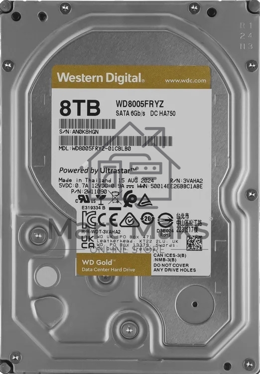 Жесткий диск WD SATA-III 8Tb Desktop Gold 512E (7200rpm) 256Mb 3.5