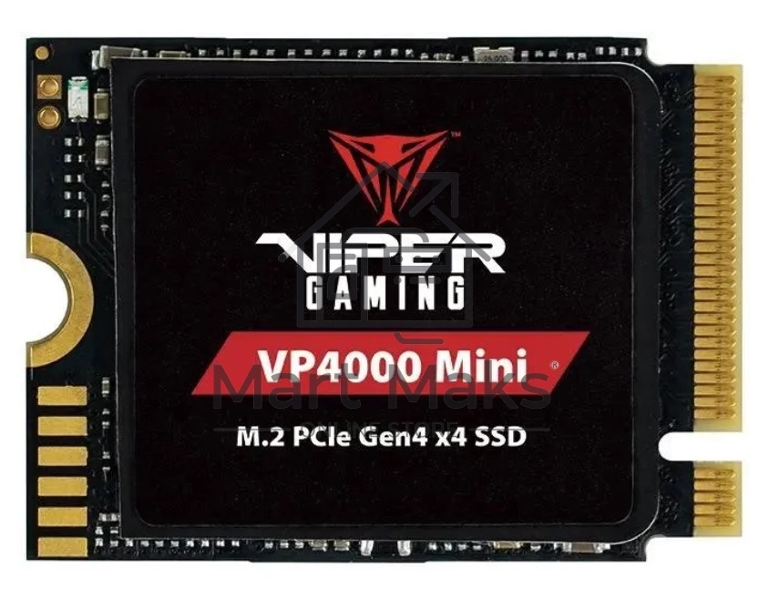 Накопитель SSD Patriot Viper VP4000, 2Tb, PCIe 4.0 x16, M.2 2230, NVMe, R/W 3200/3500, с радиатором
