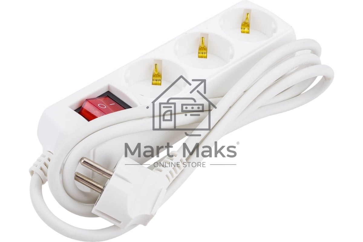 Удлинитель 3х1.5м с заземл. 10А 250В У03В GENERICA 2P+PE 3х1кв.мм IEK WYP10-10-03-D15-ZK-G