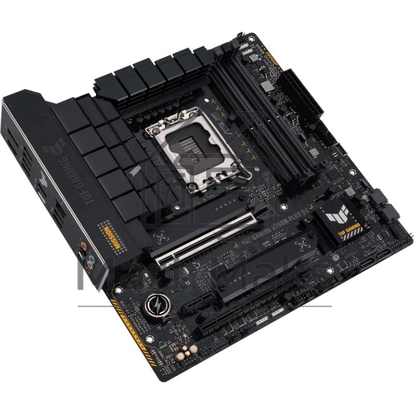 Материнская плата ASUS TUF GAMING B760M-PLUS D4, LGA1700, Intel B760, 4xDDR4, 4xSATA, 2xM.2, 1xPCIe 5.0 x16, 1xPCIe 4.0 x4, 1xPCIe 4.0 x1, 1xDP, 1xHDMI, 1x2.5Gb LAN, Wi-Fi, Bluetooth, 1xUSB-C 20Gbps, 4xUSB-A 10Gbps, 1xUSB-A 5Gbps, 2xUSB-A 2.0, 5x3.5 мм, 7