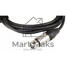 Кабель микрофонный FORCE FMC-05/3XLR (M) - XLR (F), высококачественный балансный, малошумящий с проводниками из безкислородной меди OFC, диаметр 6 мм, профессиональные металлические разъемы, длина 3 м, цвет черный