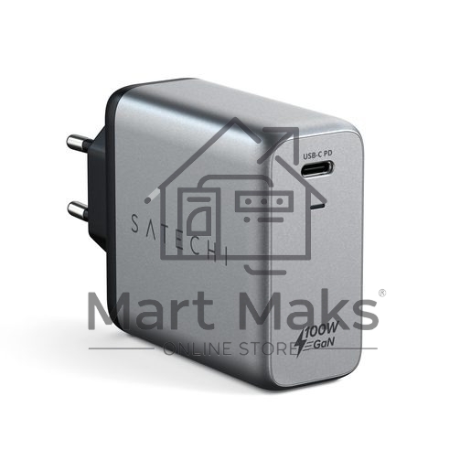 Сетевое зарядное устройство Satechi ST-UC100WSM-EU Charger 100W с технологией GaN Power, серый космос