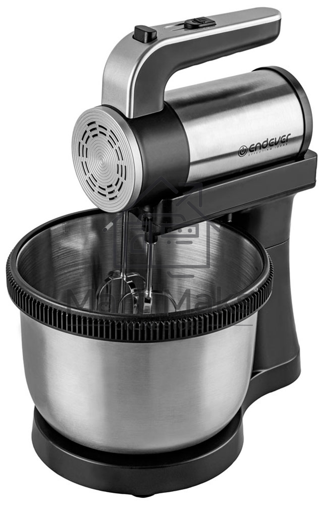Миксер Endever Sigma-12 c чашей, черный/стальной, 800 Вт, 2 вида насадок, 5 скоростей