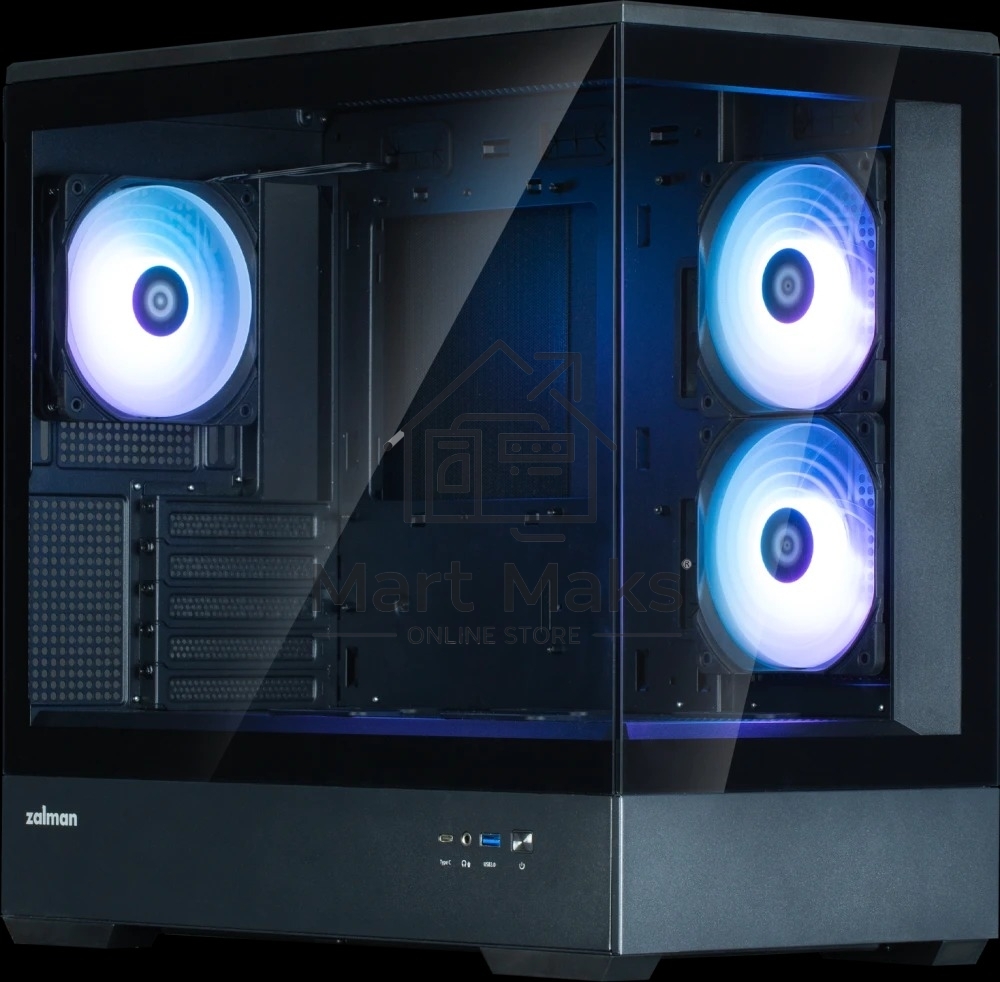 Компьютерный корпус ZALMAN P30 V2, MATX, BLACK, WINDOW, 2x3.5