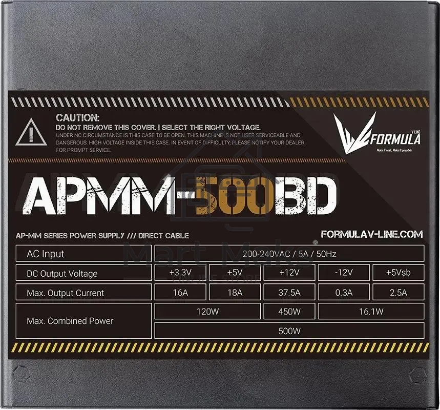 Блок питания Aerocool / Formula APMM-500BD, 500Вт, 80 PLUS Bronze, 120мм, черный